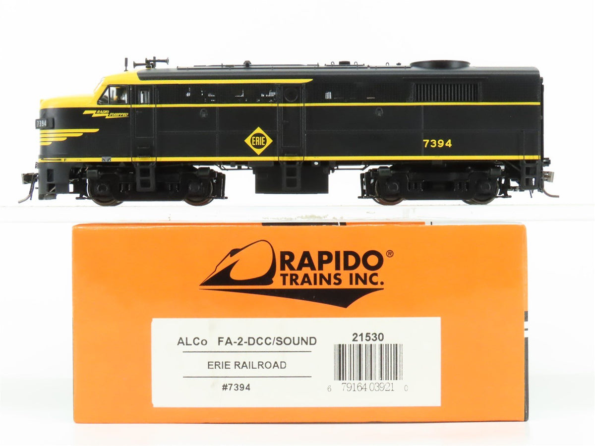 HO Scale Rapido 21530 ERIE Railroad ALCO FA-2 Diesel #7394 w/ DCC &amp; Sound