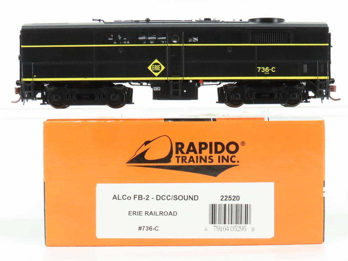 HO Scale Rapido 22520 ERIE Railroad ALCO FB-2 Diesel #736-C w/ DCC &amp; Sound