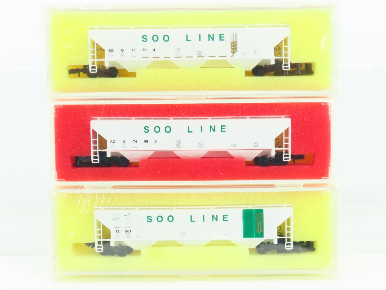 N Scale Precision Masters Kit #1510 SOO Line 3-Bay Covered Hopper 3-Pack Sealed