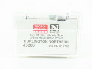 N Scale Micro-Trains MTL 45200 BN Burlington Northern 50' Flat Car #612765