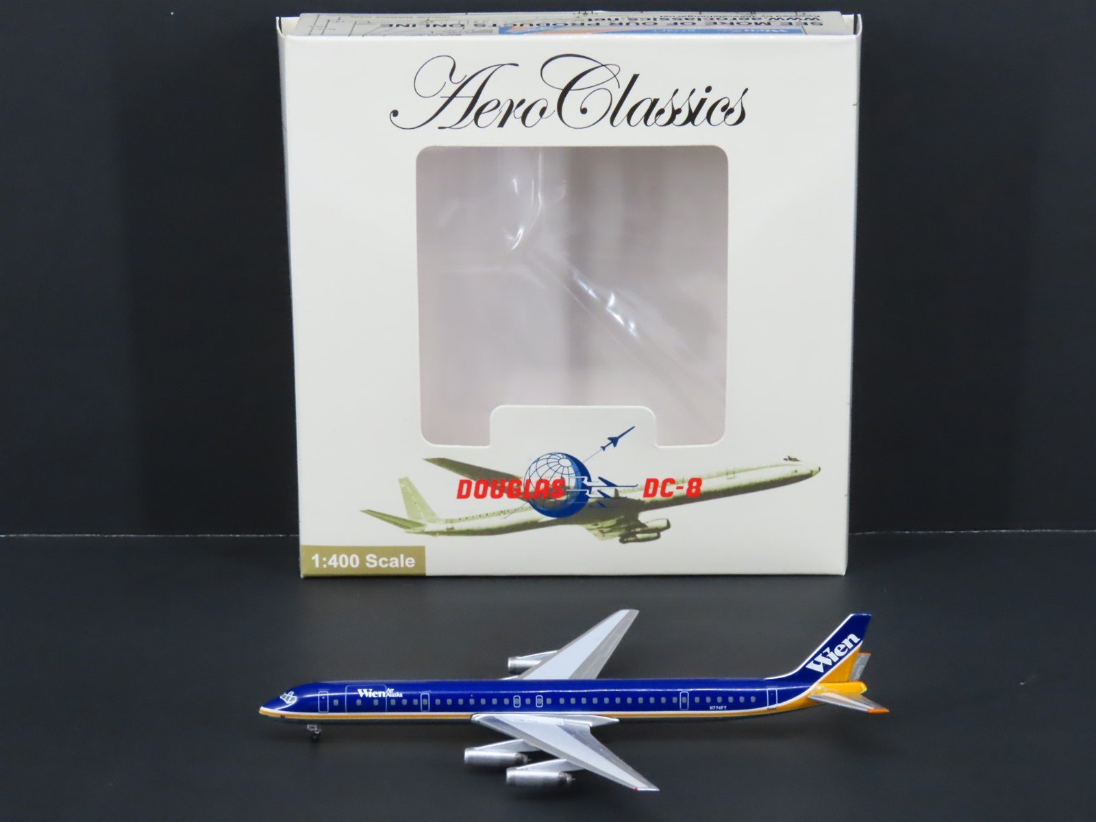 1:400 Aero Classics Die-Cast WIEN Air Alaska Douglas DC-8-63CF Airliner N774FT