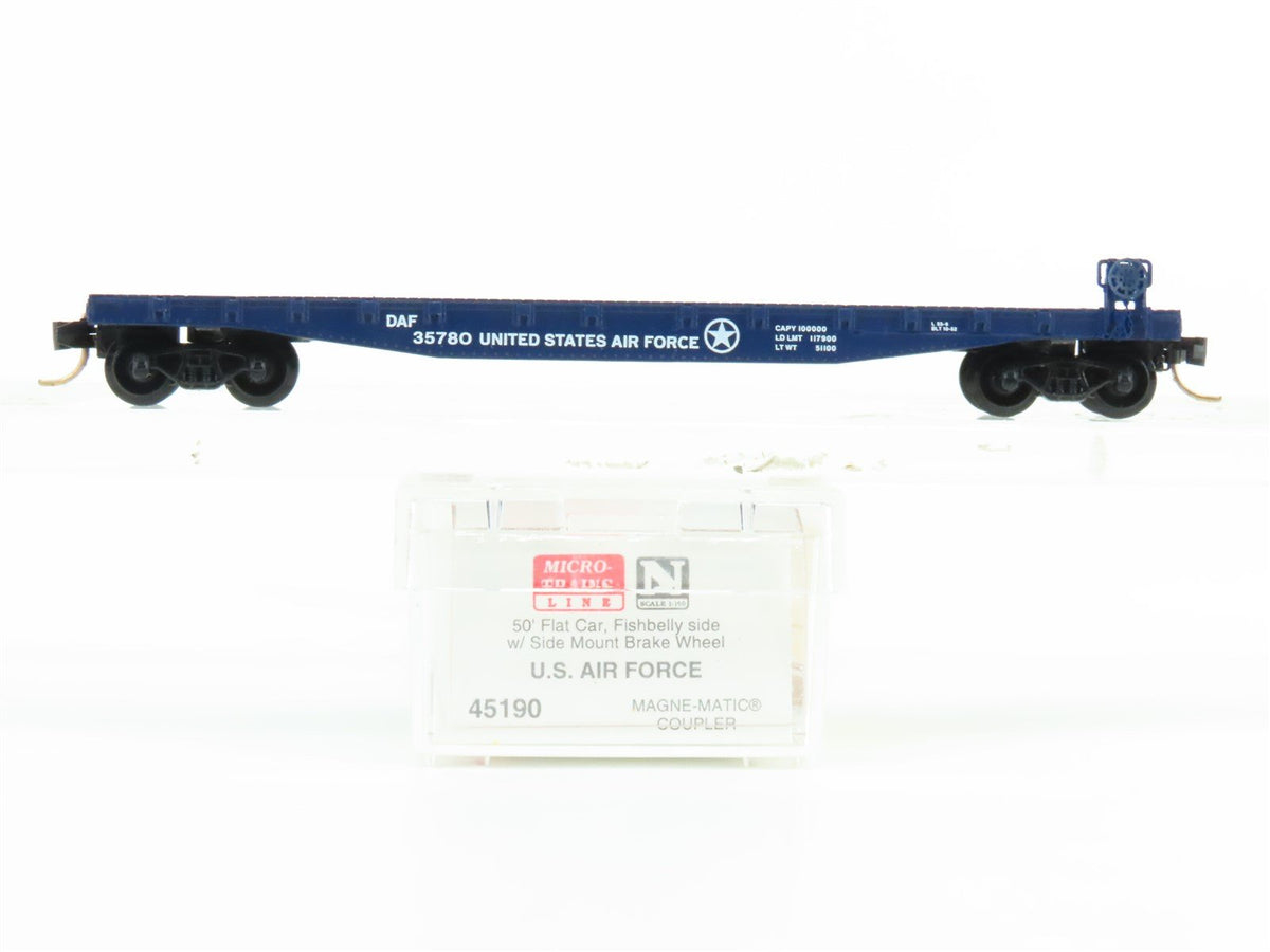 N Scale Micro-Trains MTL 45190 DAF United States Air Force 50&#39; Flat Car #35780