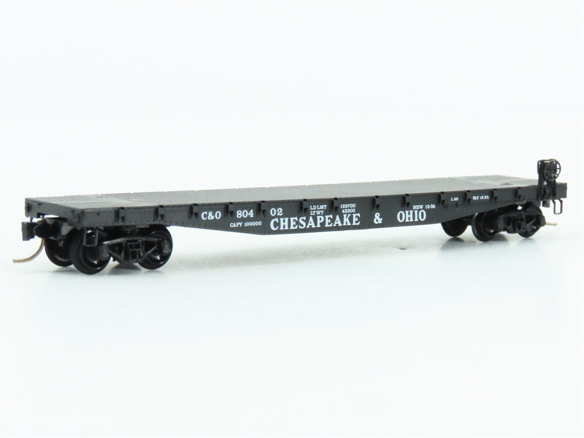 N Scale Kadee Micro-Trains MTL 45100 C&amp;O Chesapeake &amp; Ohio 50&#39; Flat Car #80402