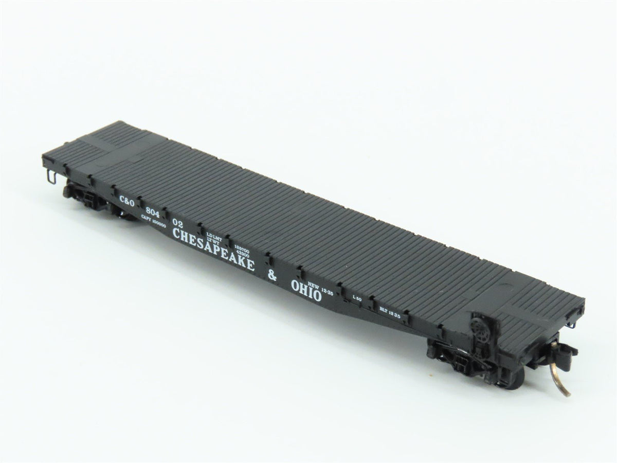 N Scale Kadee Micro-Trains MTL 45100 C&amp;O Chesapeake &amp; Ohio 50&#39; Flat Car #80402