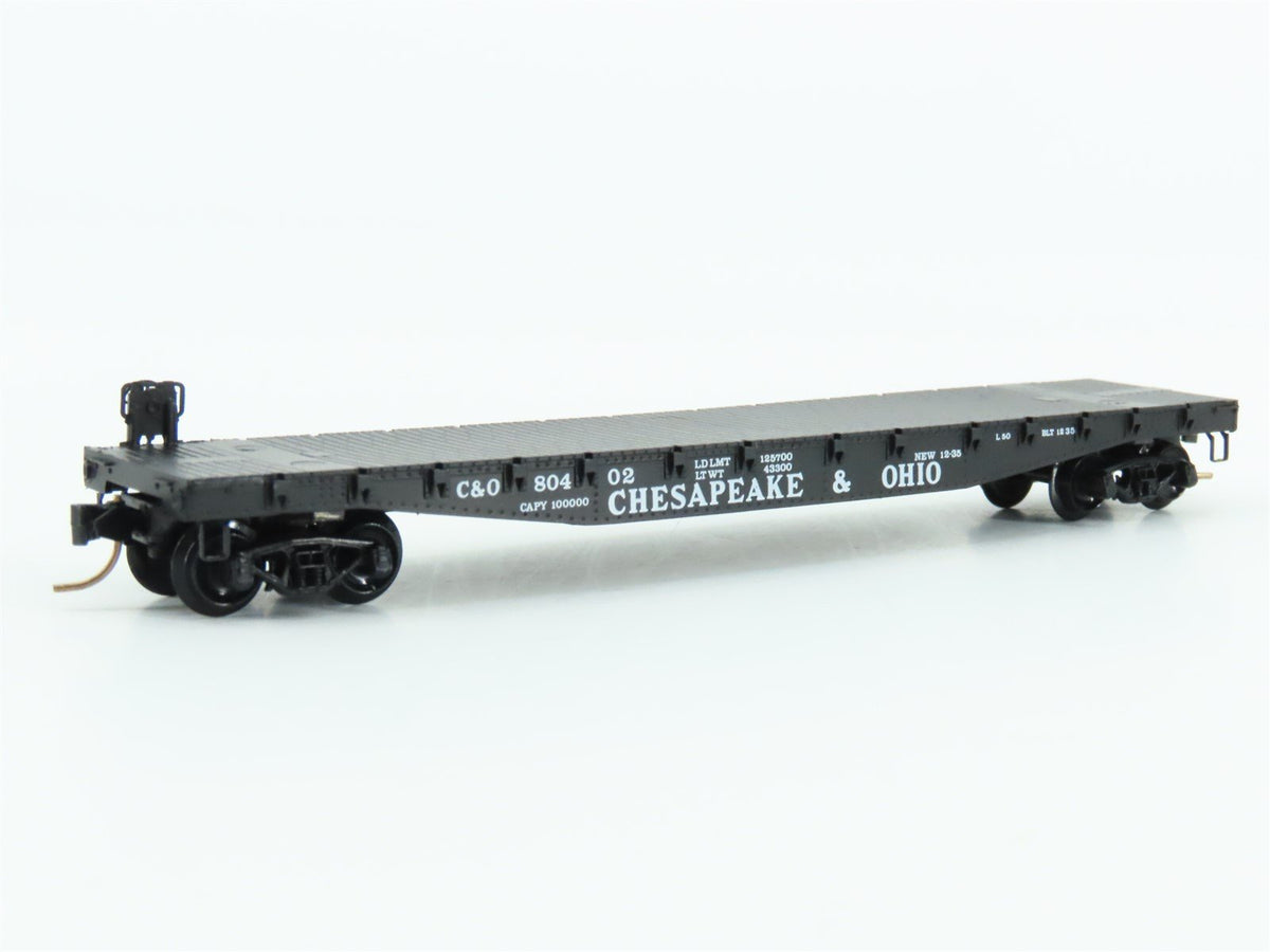 N Scale Kadee Micro-Trains MTL 45100 C&amp;O Chesapeake &amp; Ohio 50&#39; Flat Car #80402