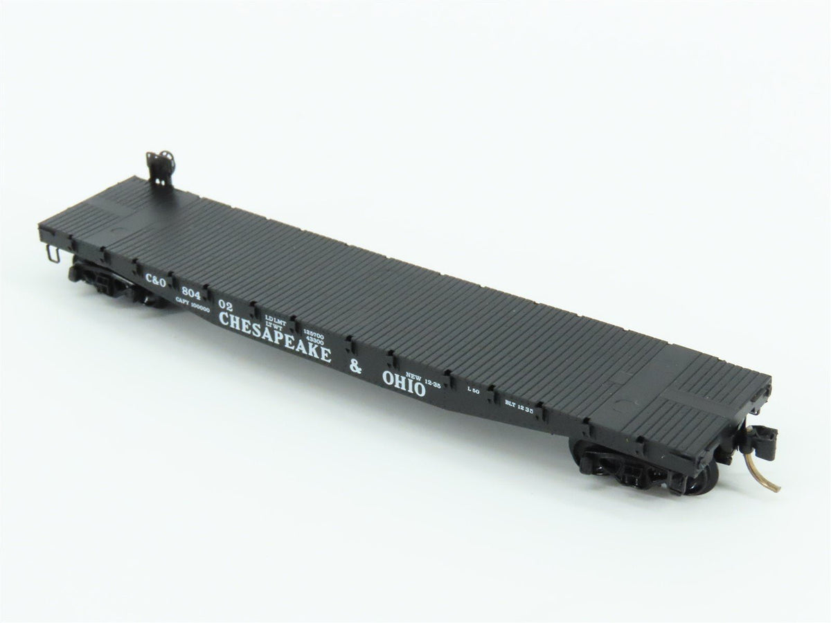 N Scale Kadee Micro-Trains MTL 45100 C&amp;O Chesapeake &amp; Ohio 50&#39; Flat Car #80402