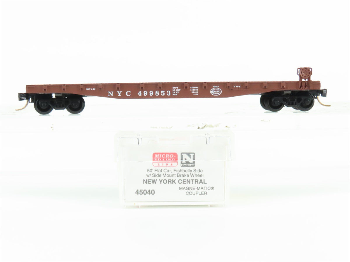 N Scale Micro-Trains MTL 45040 NYC New York Central System 50&#39; Flat Car #499853