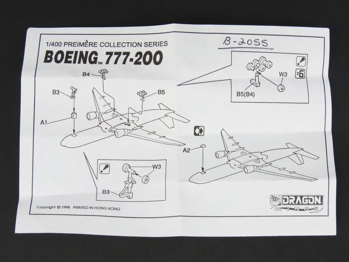 1:400 Dragon Wings 55039 Die-Cast China Southern Boeing B777-300 Airliner B2055