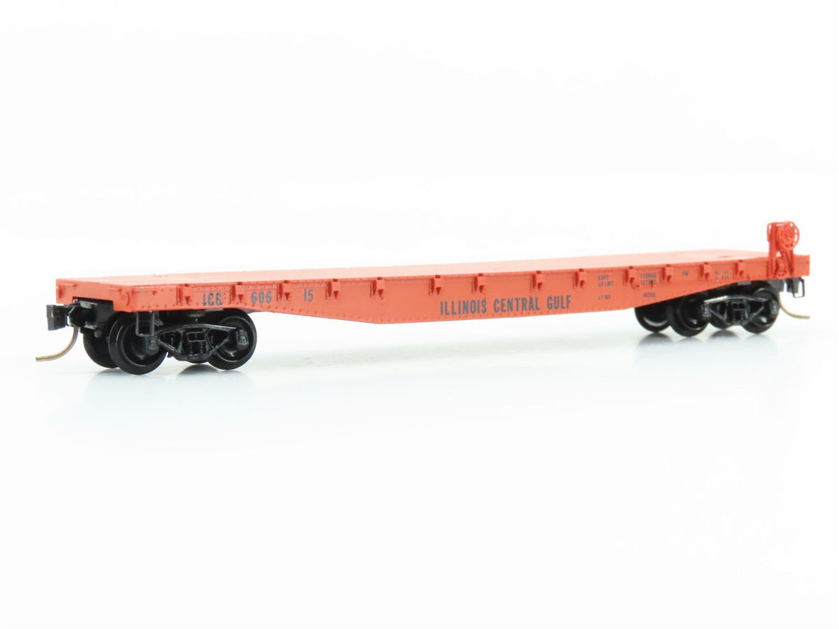 N Scale Micro-Trains MTL 45010 ICG Illinois Central Gulf 50&#39; Flat Car #60615