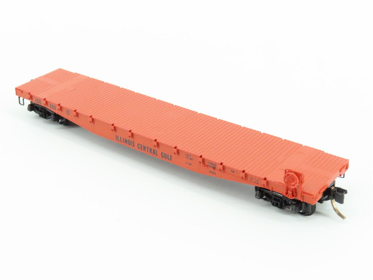 N Scale Micro-Trains MTL 45010 ICG Illinois Central Gulf 50&#39; Flat Car #60615