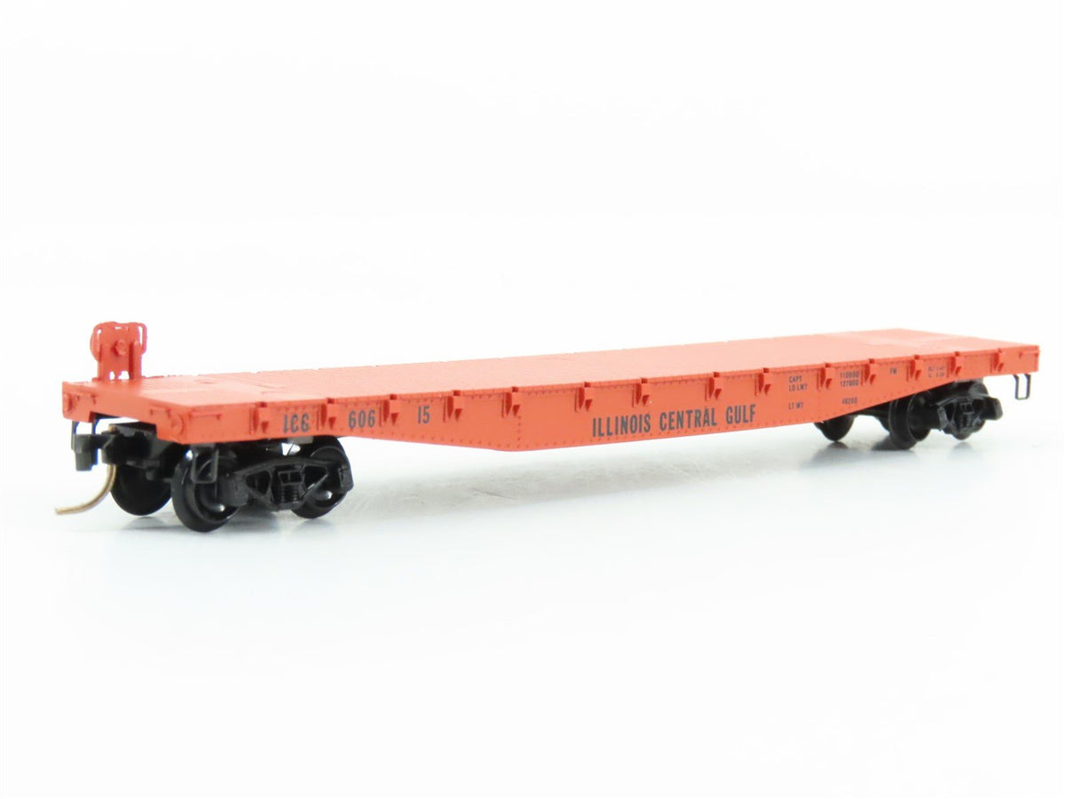 N Scale Micro-Trains MTL 45010 ICG Illinois Central Gulf 50&#39; Flat Car #60615