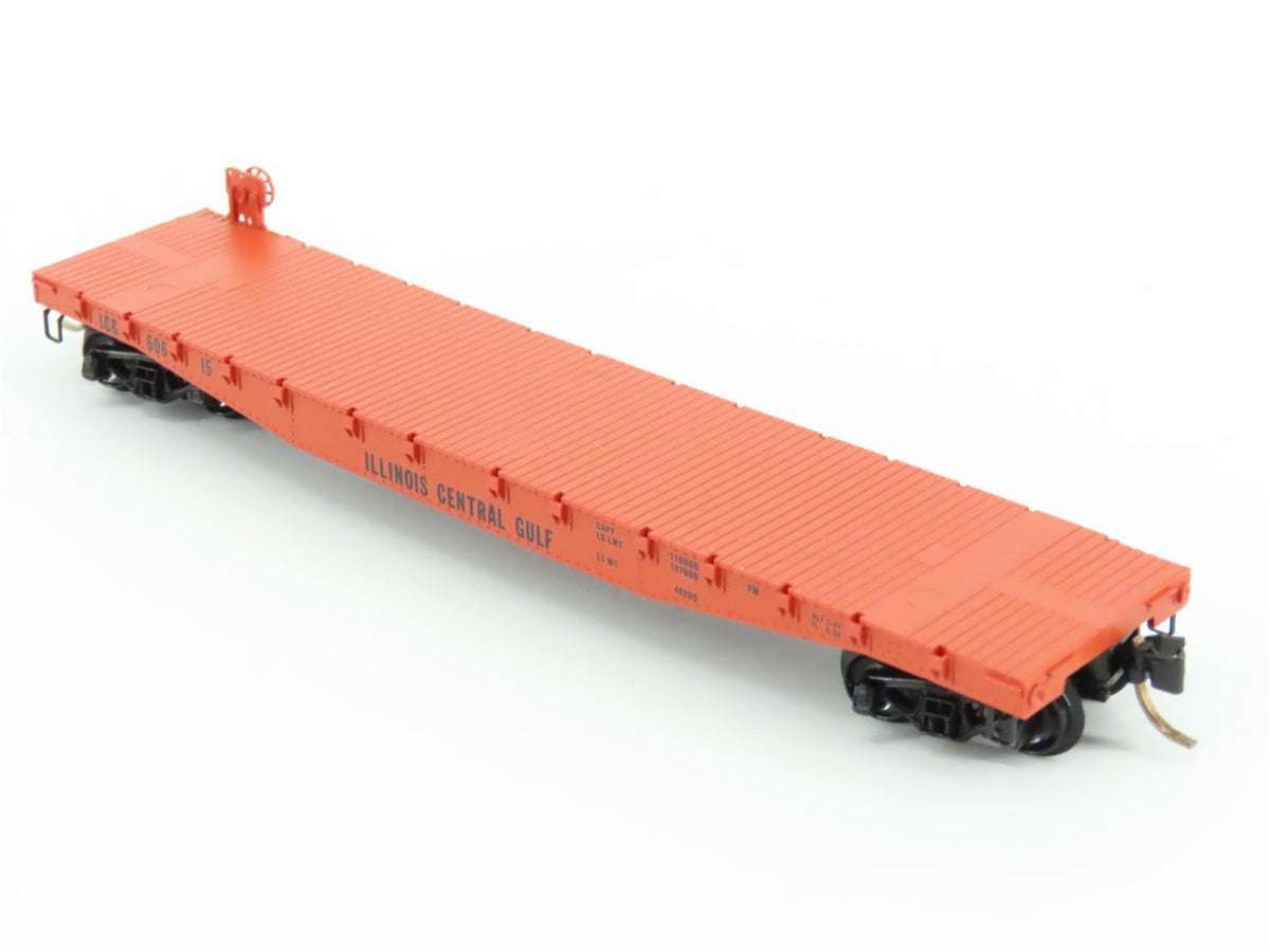 N Scale Micro-Trains MTL 45010 ICG Illinois Central Gulf 50&#39; Flat Car #60615