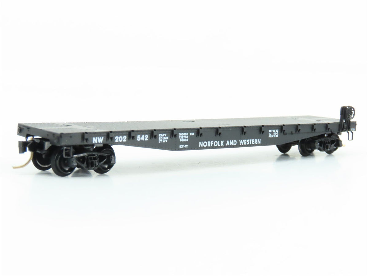 N Scale Micro-Trains MTL 45020 NW Norfolk &amp; Western 50&#39; Flat Car #202542