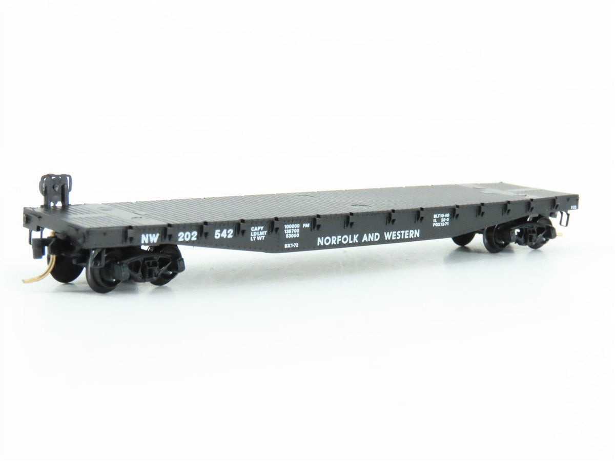 N Scale Micro-Trains MTL 45020 NW Norfolk &amp; Western 50&#39; Flat Car #202542