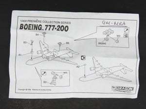 1:400 Dragon Wings 55027 Die-Cast Malaysia Air Boeing 777-212 Airliner 9M-MRA