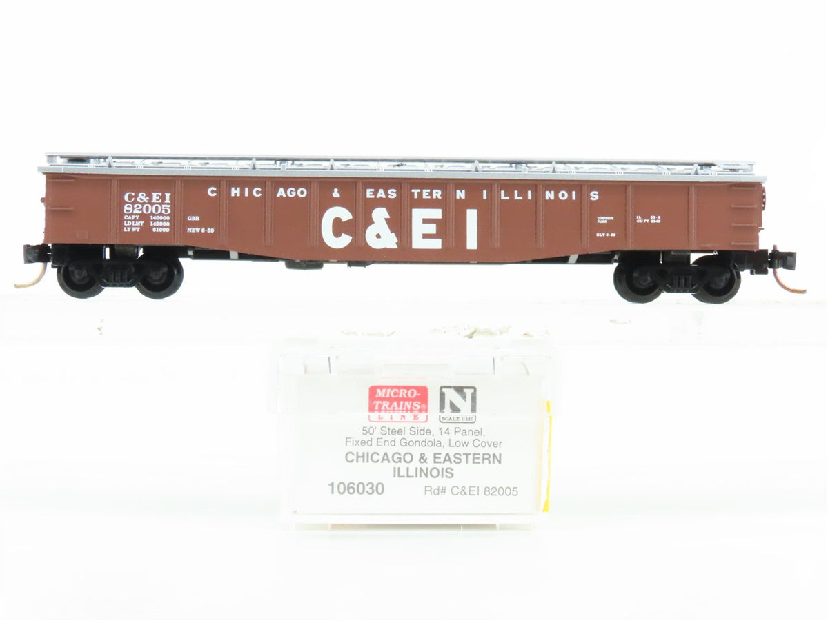 N Micro-Trains MTL 106030 C&amp;EI Chicago &amp; Eastern Illinois 50&#39; Gondola #82005