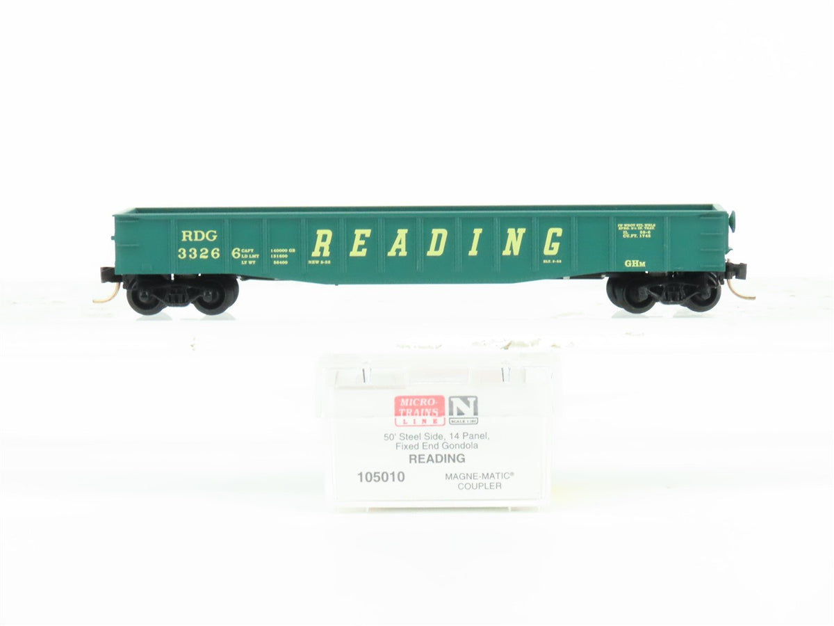 N Scale Micro-Trains MTL 105010 RDG Reading Lines 50&#39; Open Gondola #33266