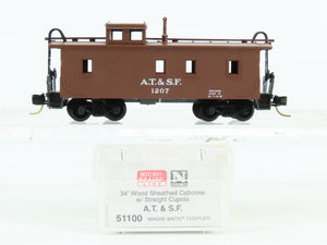 N Scale Micro-Trains MTL 51100 ATSF Santa Fe Railroad 34' Wood Caboose #1207