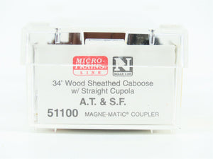 N Scale Micro-Trains MTL 51100 ATSF Santa Fe Railroad 34' Wood Caboose #1207