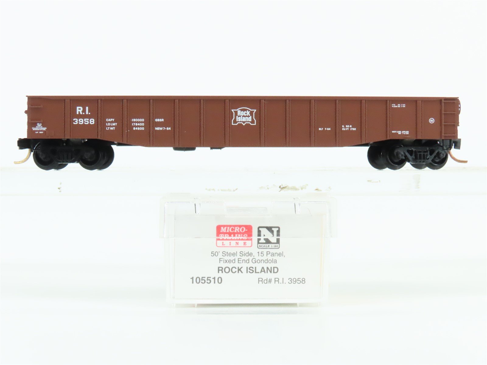 N Scale Micro-Trains MTL 105510 RI Rock Island Railroad 50' Open Gondola #3958