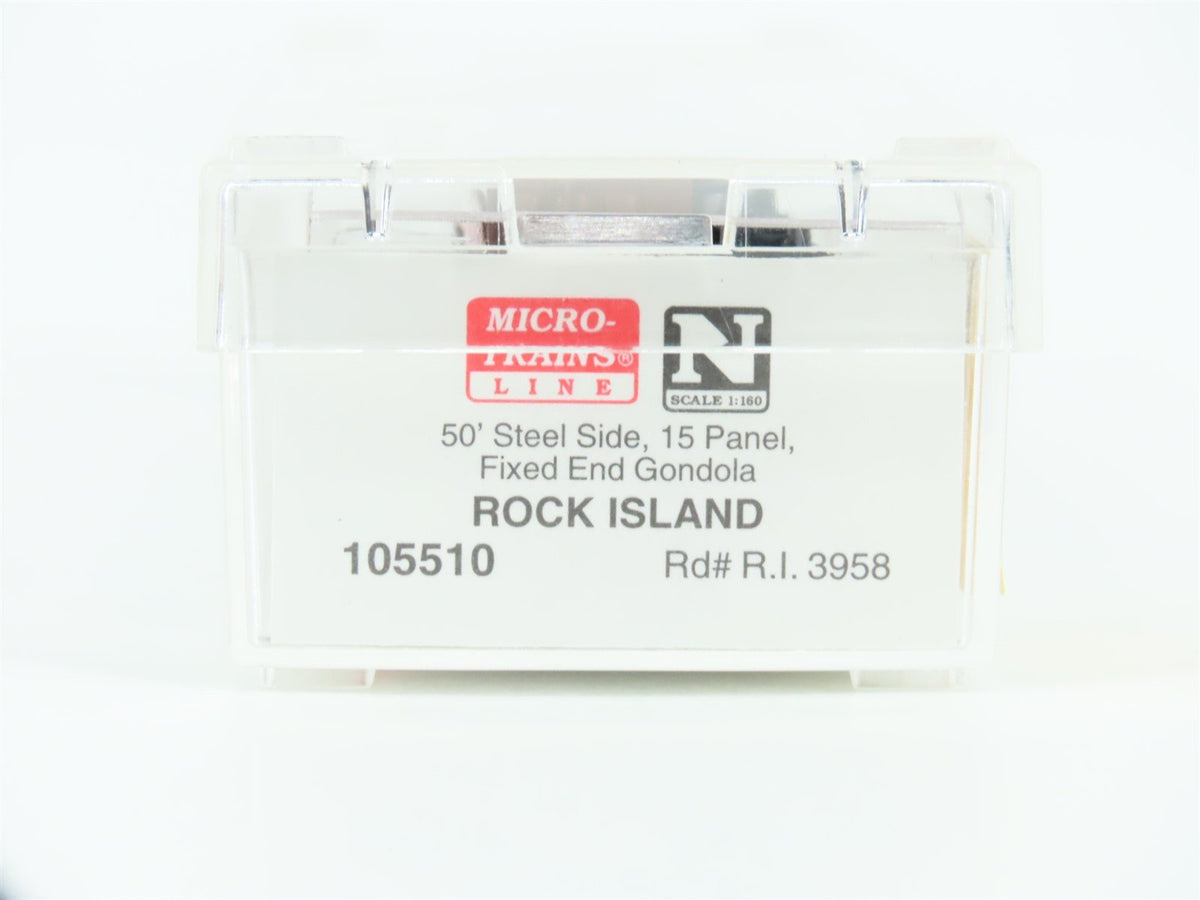 N Scale Micro-Trains MTL 105510 RI Rock Island Railroad 50&#39; Open Gondola #3958