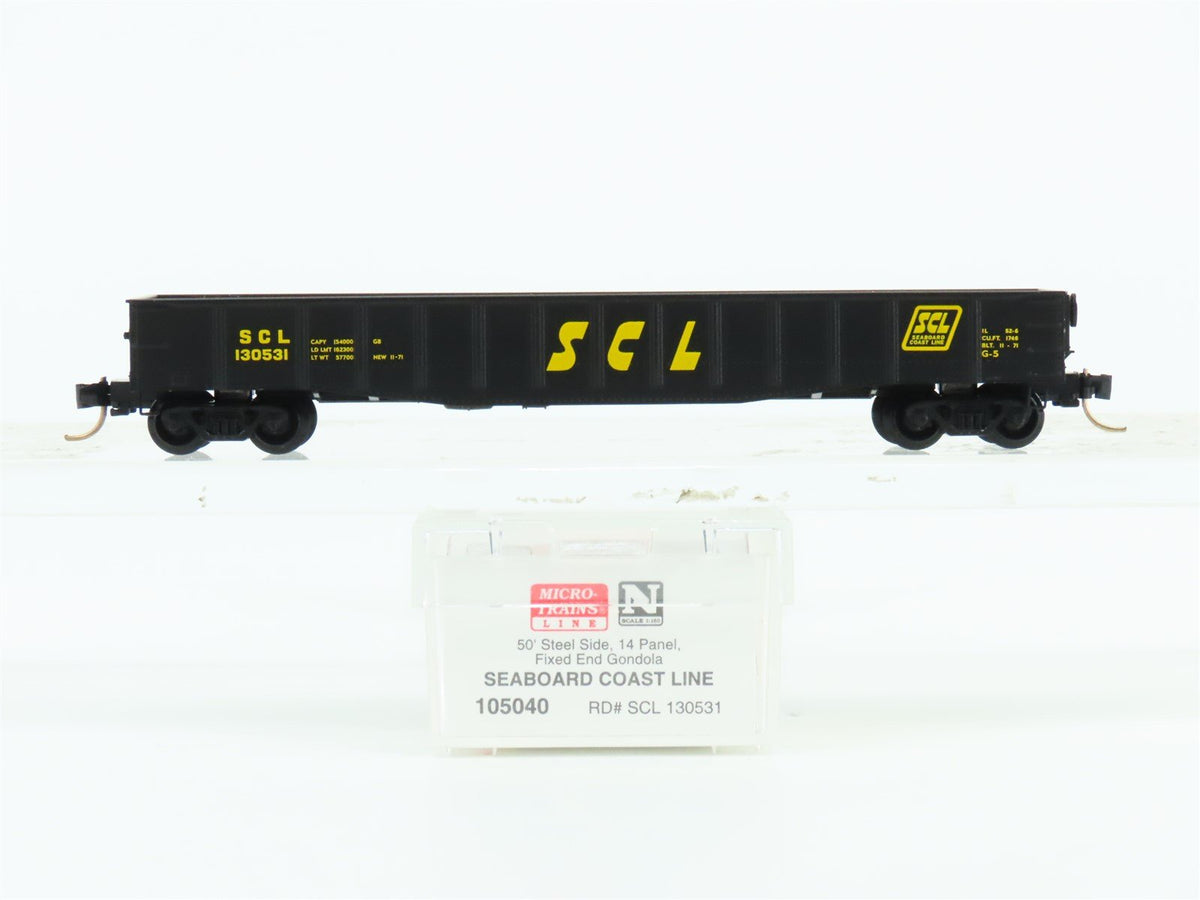 N Scale Micro-Trains MTL 105040 SCL Seaboard Coast Line 50&#39; Gondola #130531