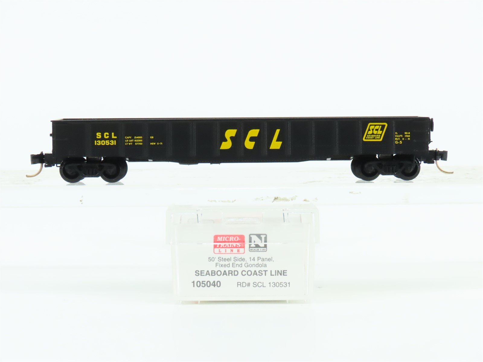 N Scale Micro-Trains MTL 105040 SCL Seaboard Coast Line 50' Gondola #130531