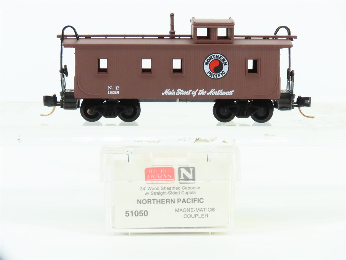 N Scale Micro-Trains MTL 51050 NP Northern Pacific 34&#39; Wood Caboose #1638