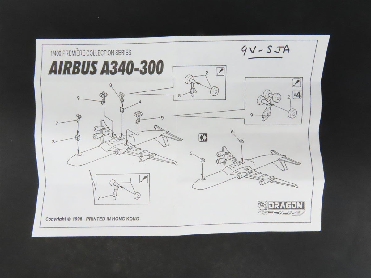 1:400 Dragon Wings 55003 Singapore Airbus A340-313 Die-Cast Airliner 9V-SJA
