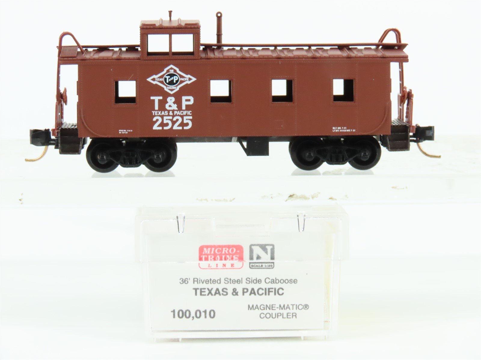 N Scale Micro-Trains MTL 100010 T&P Texas & Pacific 36' Steel Caboose #2525