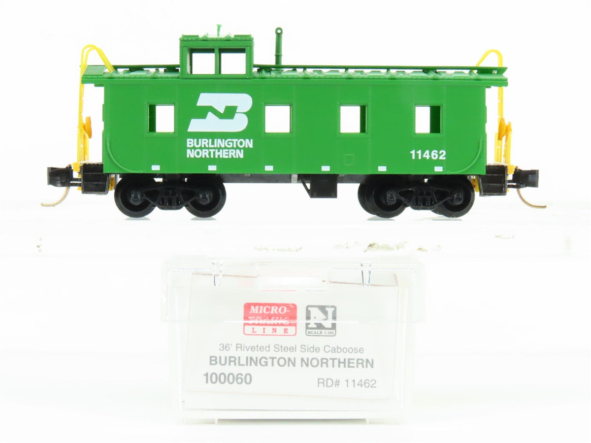 N Scale Micro-Trains MTL 100060 BN Burlington Northern 36&#39; Steel Caboose #11462