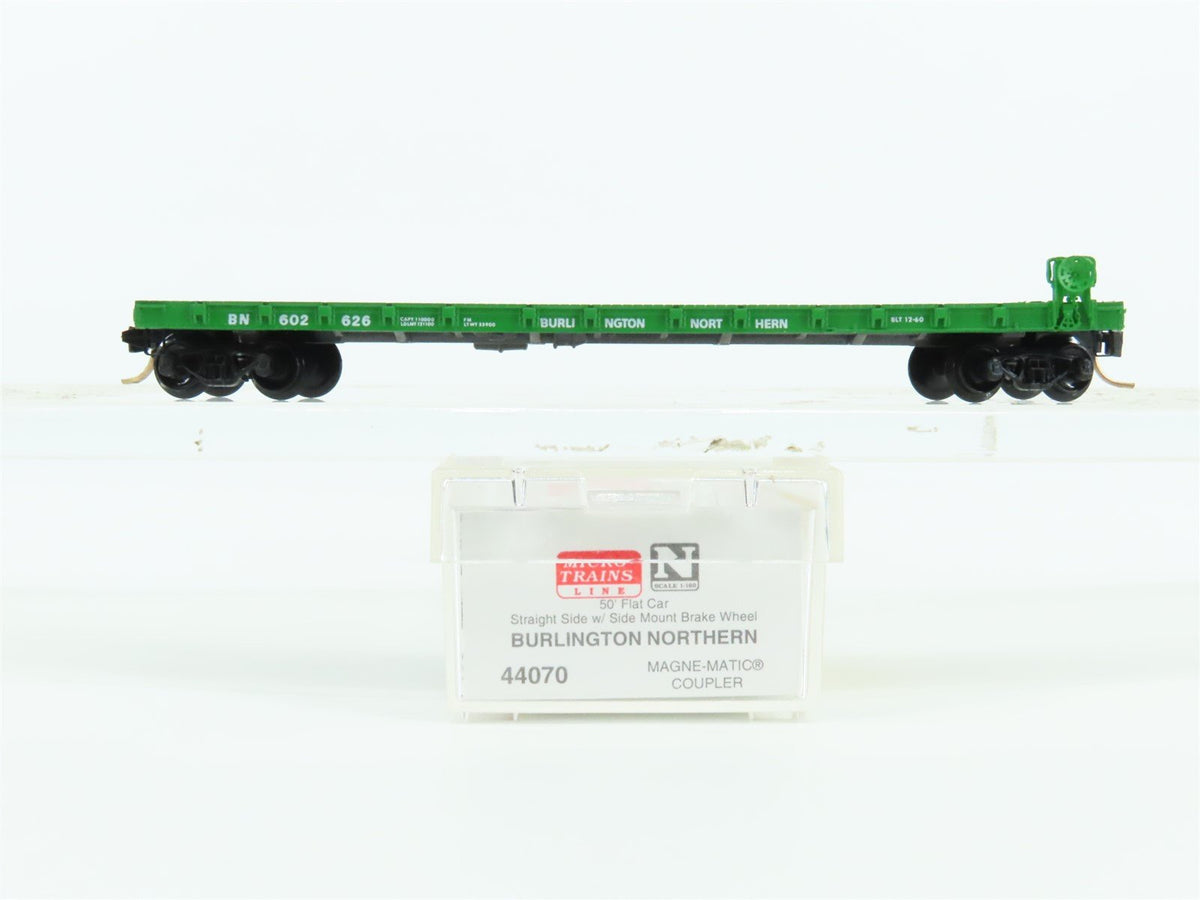 N Scale Micro-Trains MTL 44070 BN Burlington Northern 50&#39; Flat Car #602626