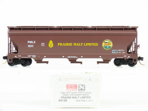 N Scale Micro-Trains MTL 94130 PMLX Prairie Malt Limited 3-Bay Hopper #1011