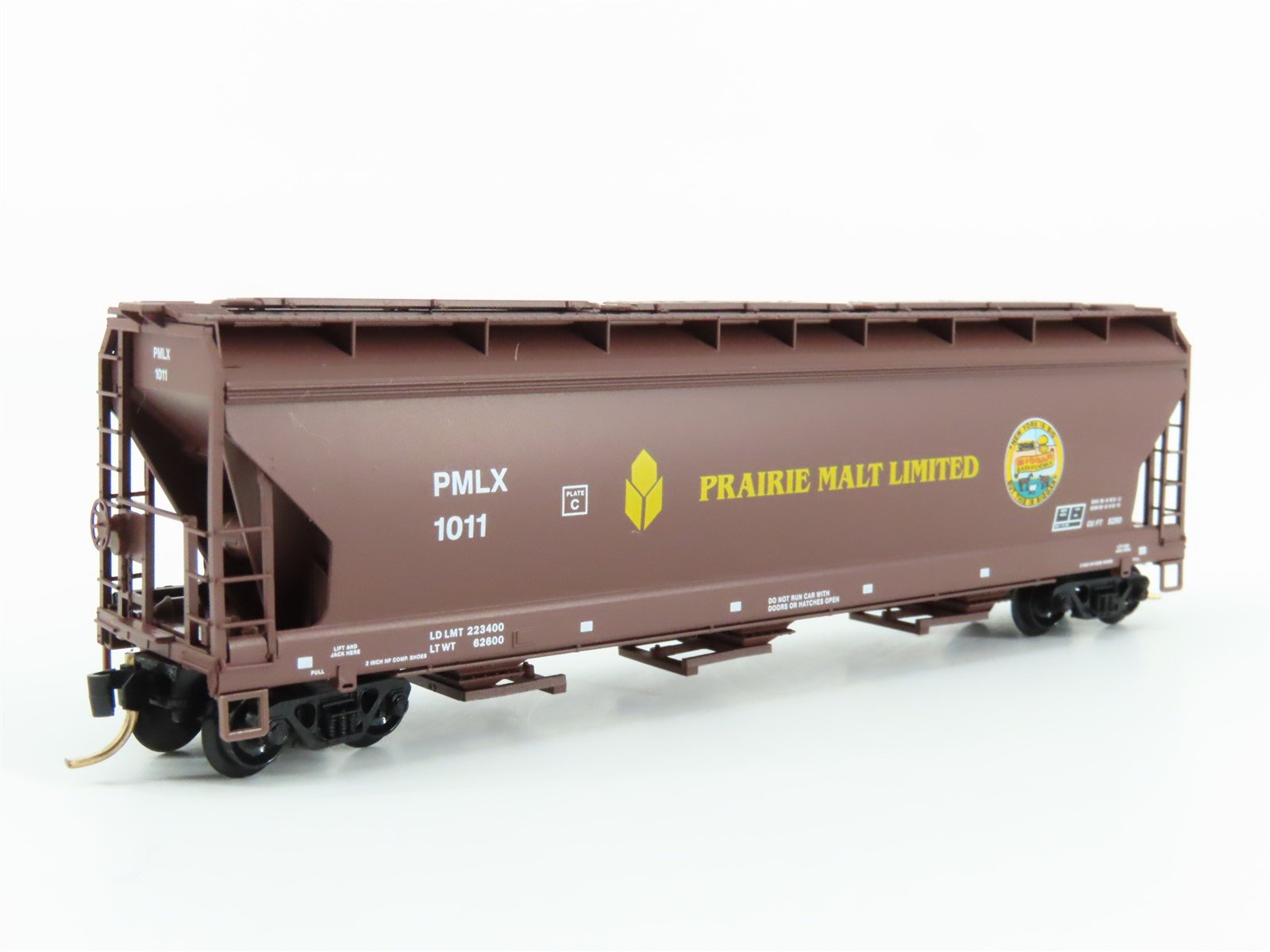N Scale Micro-Trains MTL 94130 PMLX Prairie Malt Limited 3-Bay Hopper #1011