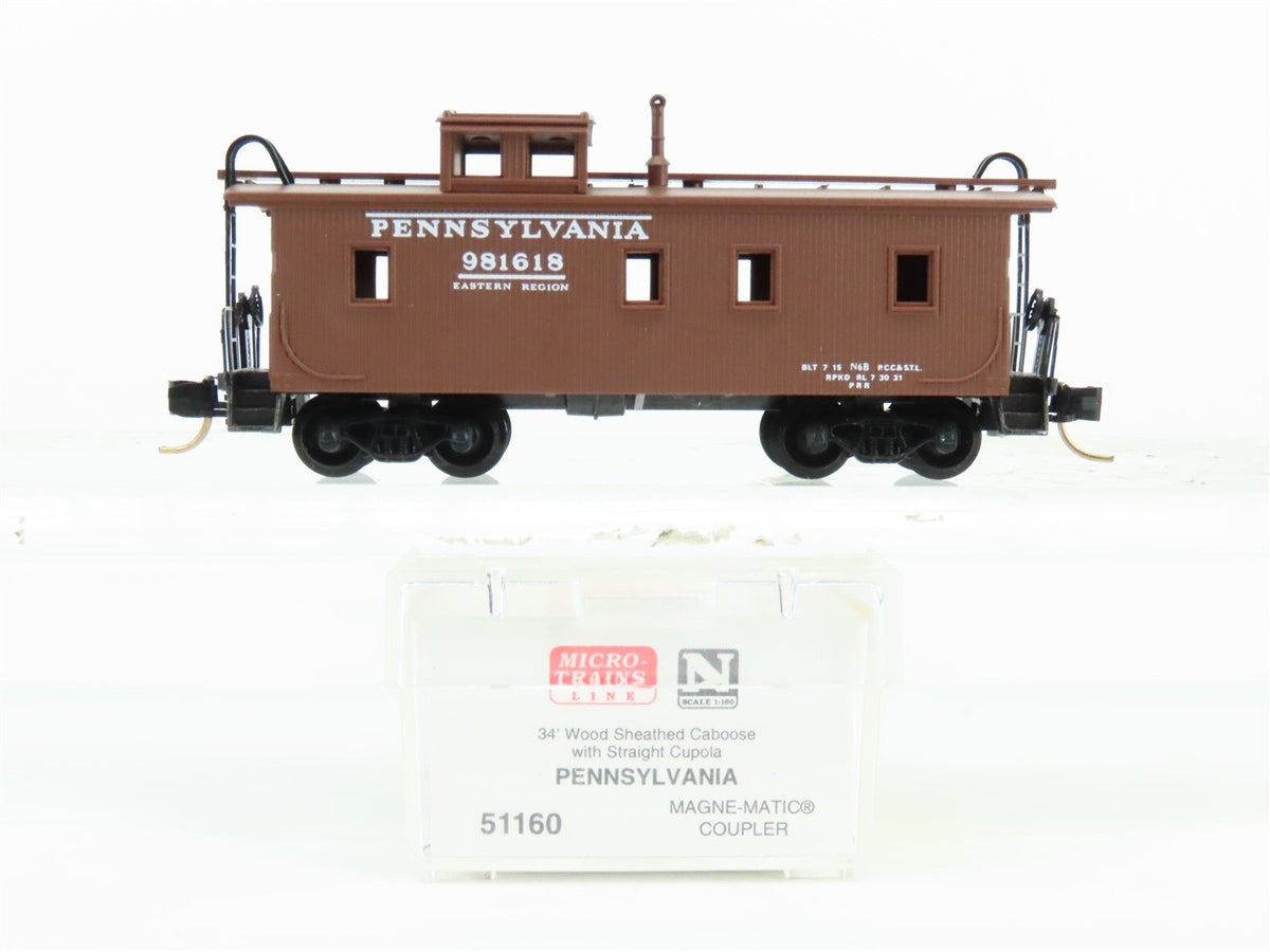 N Scale Micro-Trains MTL 51160 PRR Pennsylvania Railroad 34&#39; Caboose #981618