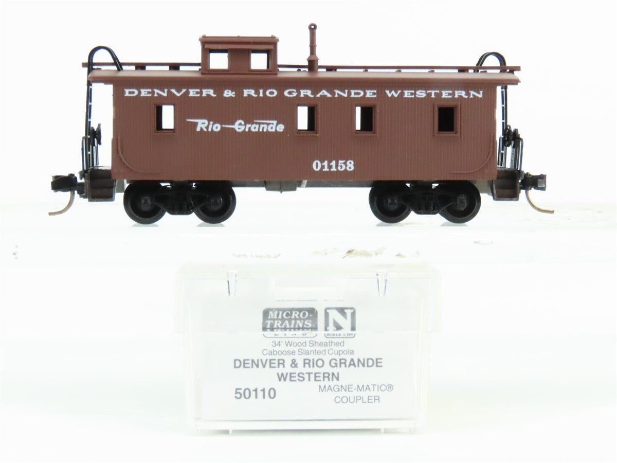 N Scale Micro-Trains MTL 50110 D&amp;RGW Rio Grande Railroad 34&#39; Wood Caboose #01158