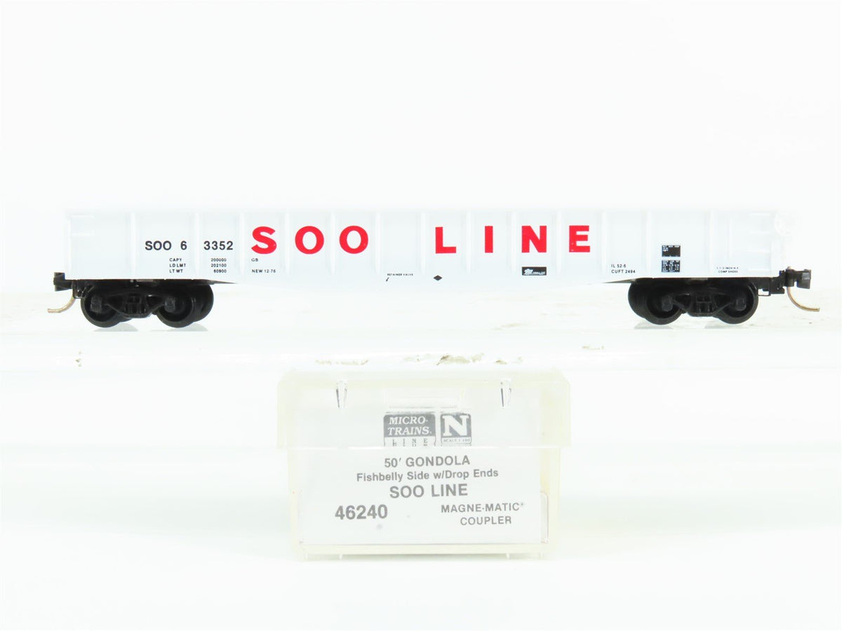 N Scale Micro-Trains MTL 46240 SOO Line 50&#39; Open Gondola #63352