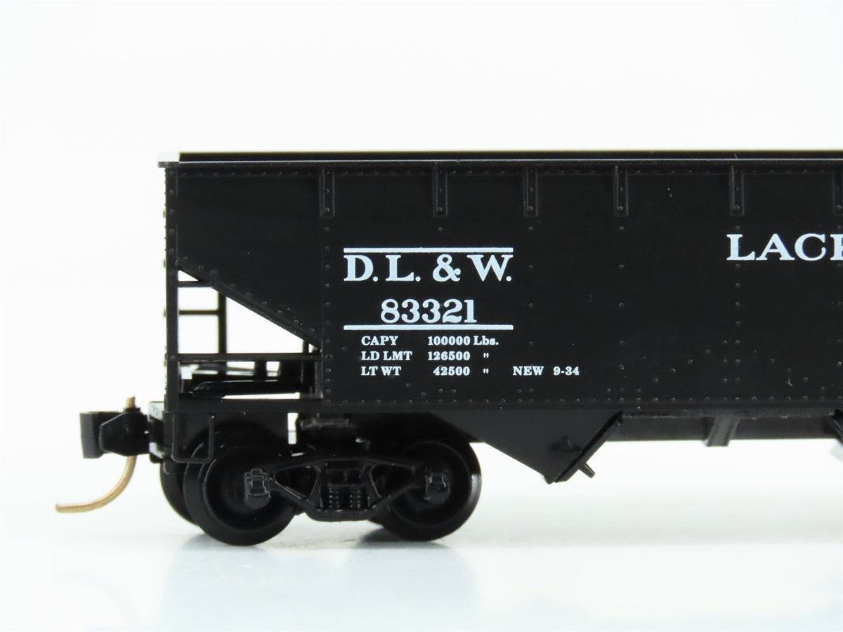 N Scale Micro-Trains MTL 55130 DL&amp;W Lackawanna Railroad 2-Bay Open Hopper #83321