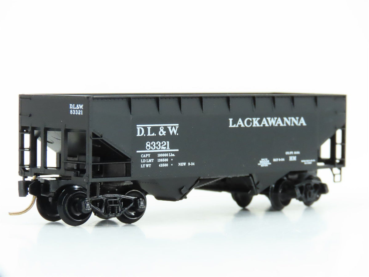 N Scale Micro-Trains MTL 55130 DL&amp;W Lackawanna Railroad 2-Bay Open Hopper #83321