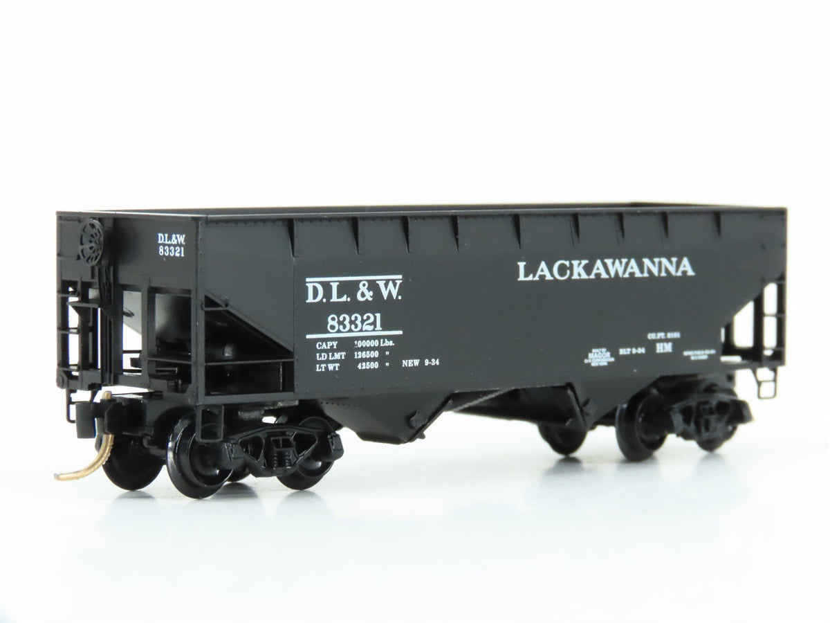 N Scale Micro-Trains MTL 55130 DL&amp;W Lackawanna Railroad 2-Bay Open Hopper #83321