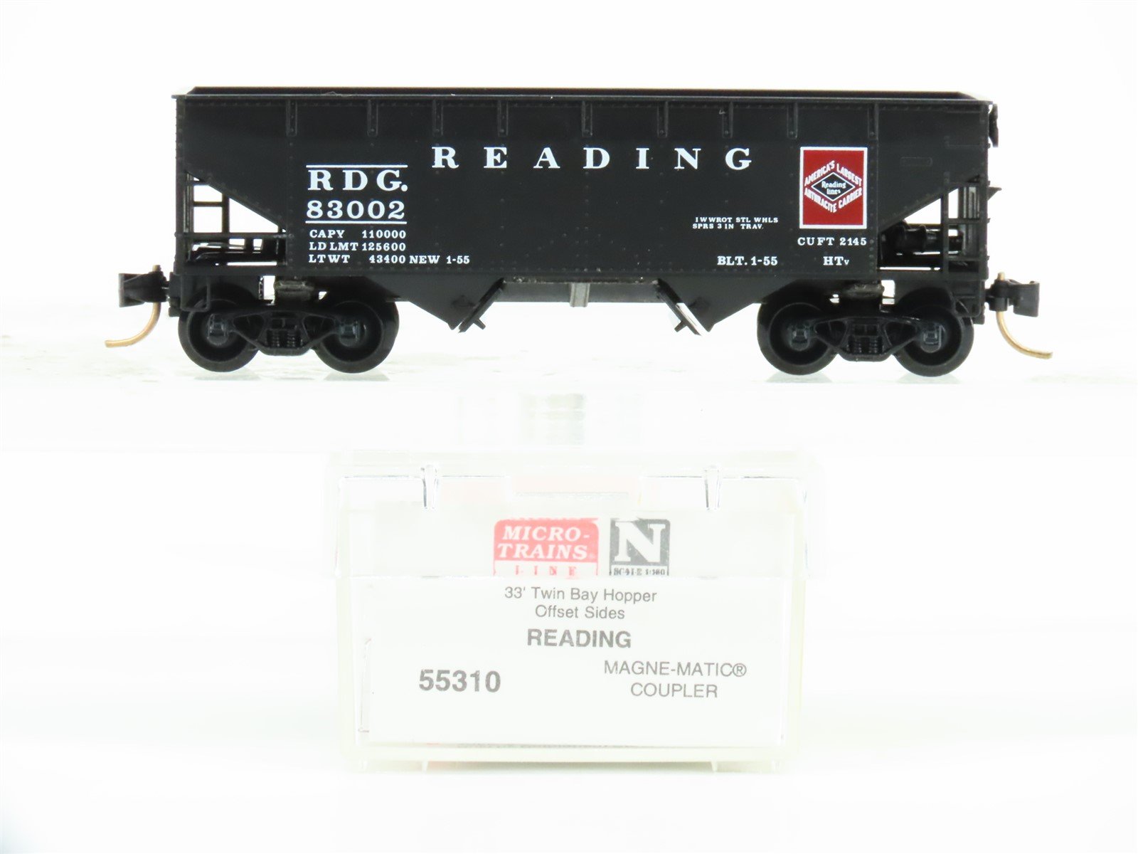 N Scale Micro-Trains MTL 55310 RDG Reading Lines 2-Bay Open Hopper #83002