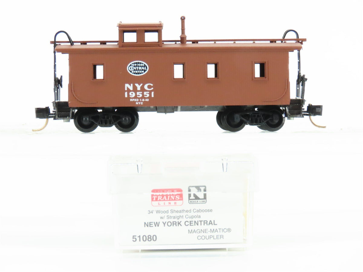 N Scale Micro-Trains MTL 51080 NYC New York Central 34&#39; Wood Caboose #19551