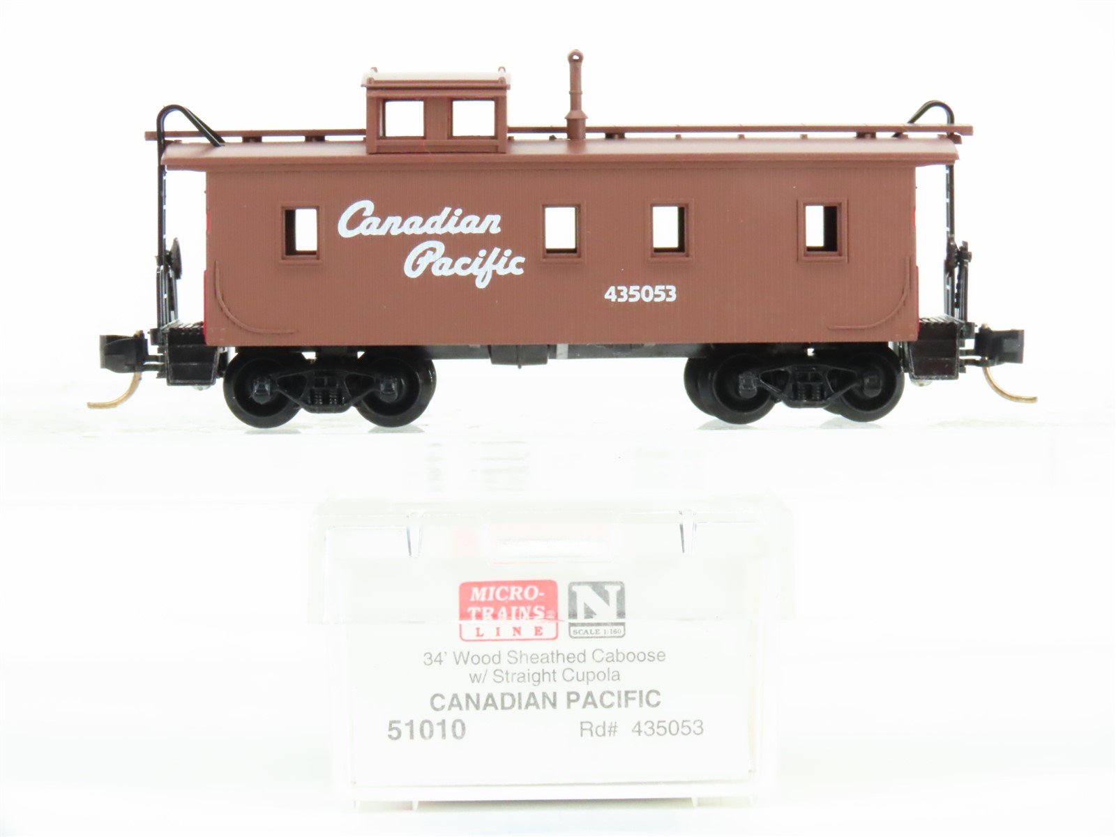 N Scale Micro-Trains MTL 51010 CP Canadian Pacific 34' Wood Caboose #435053