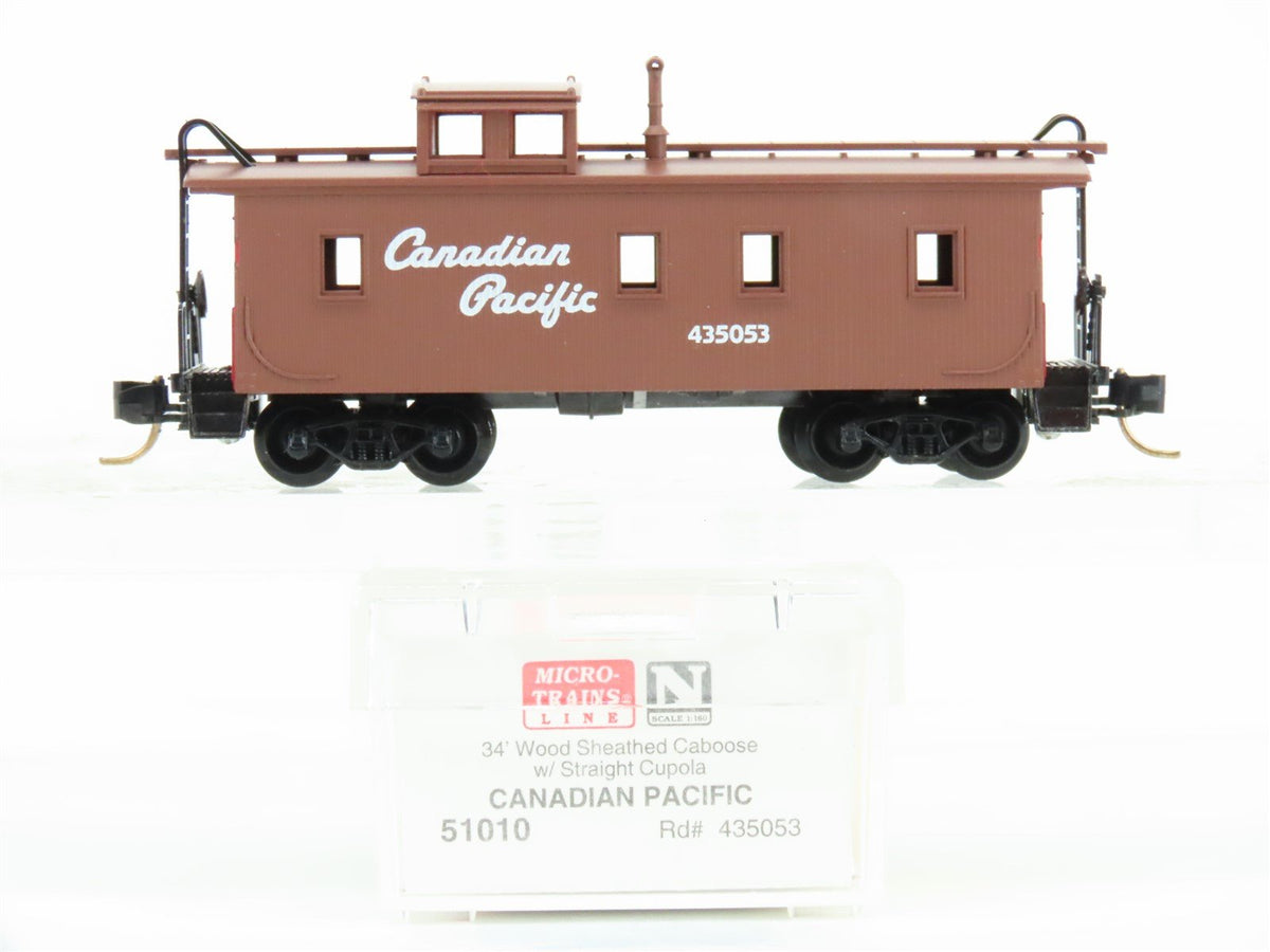 N Scale Micro-Trains MTL 51010 CP Canadian Pacific 34&#39; Wood Caboose #435053