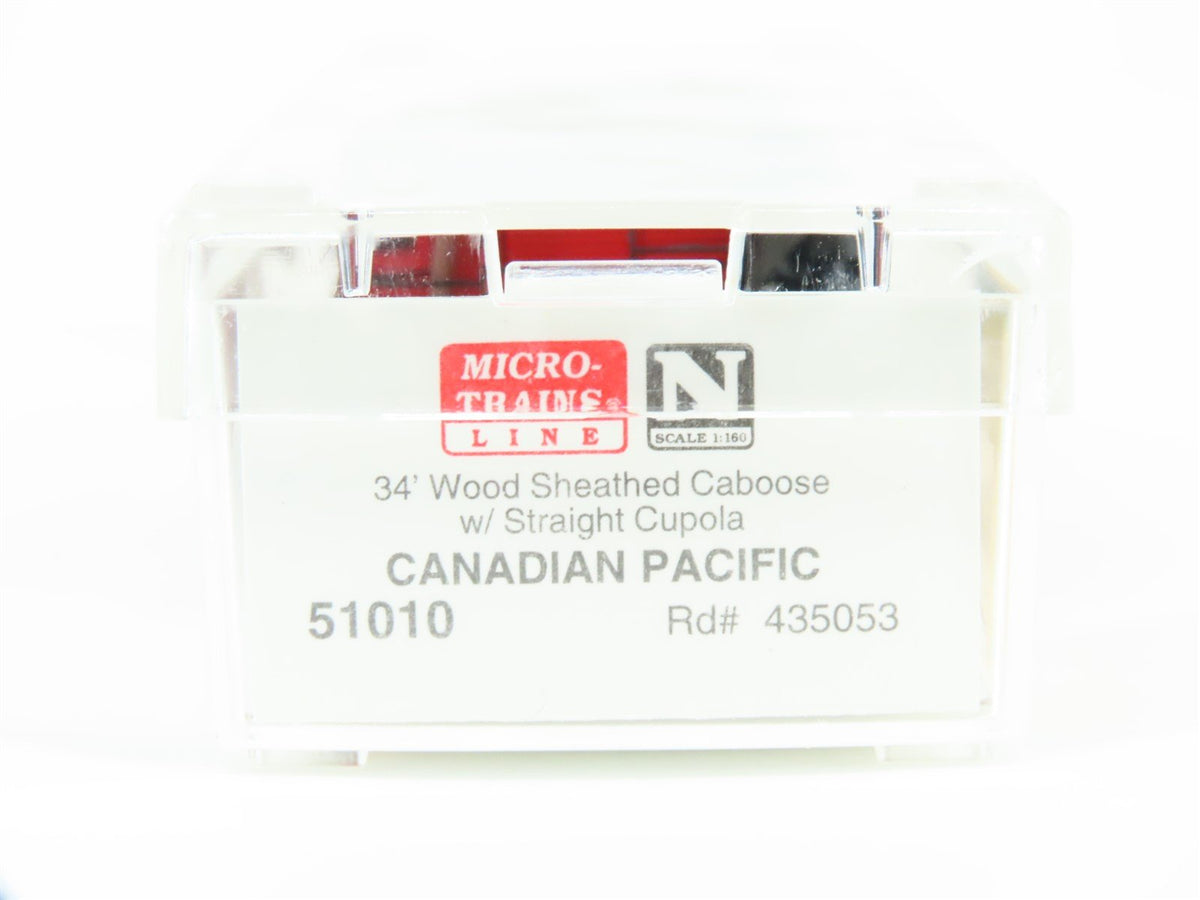 N Scale Micro-Trains MTL 51010 CP Canadian Pacific 34&#39; Wood Caboose #435053