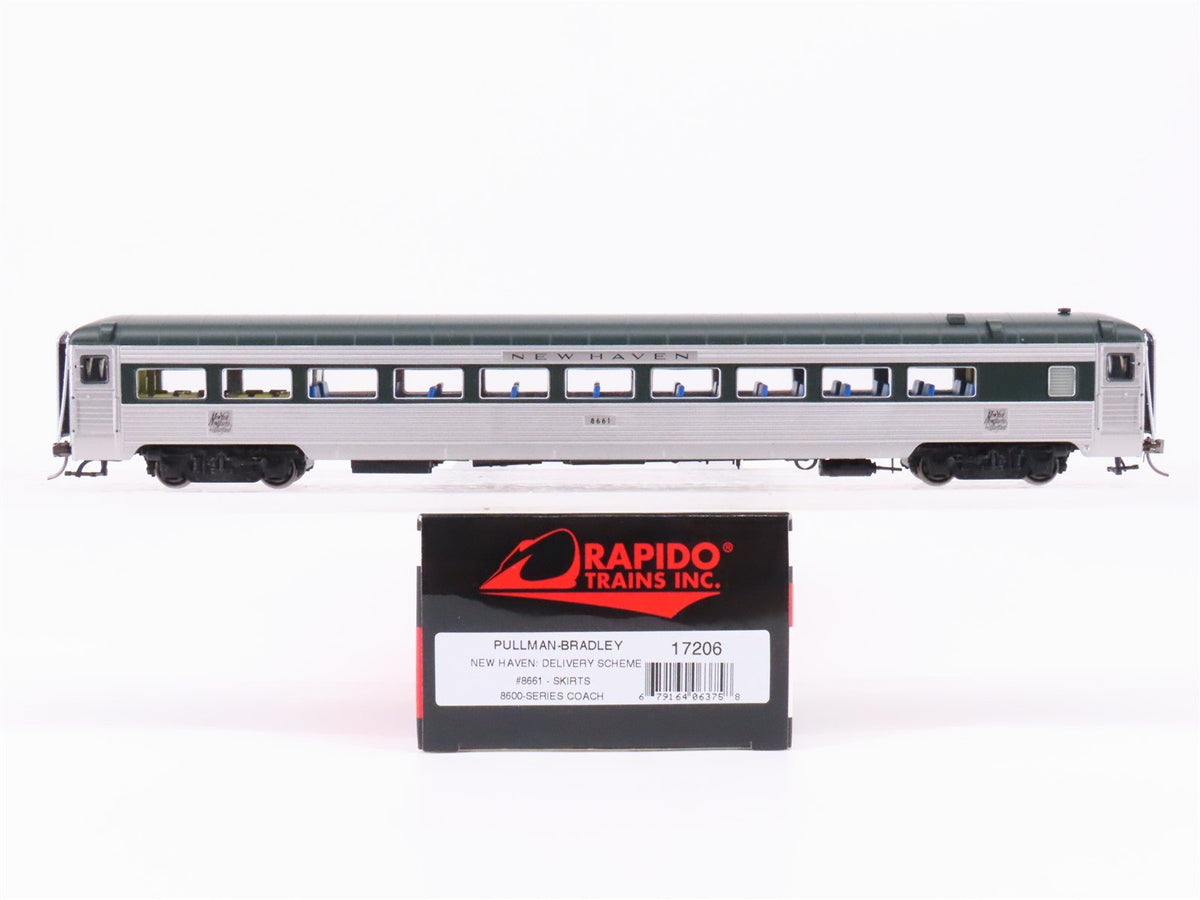 HO Scale Rapido 17206 NH New Haven Coach Passenger Car #8661 w/ Lights