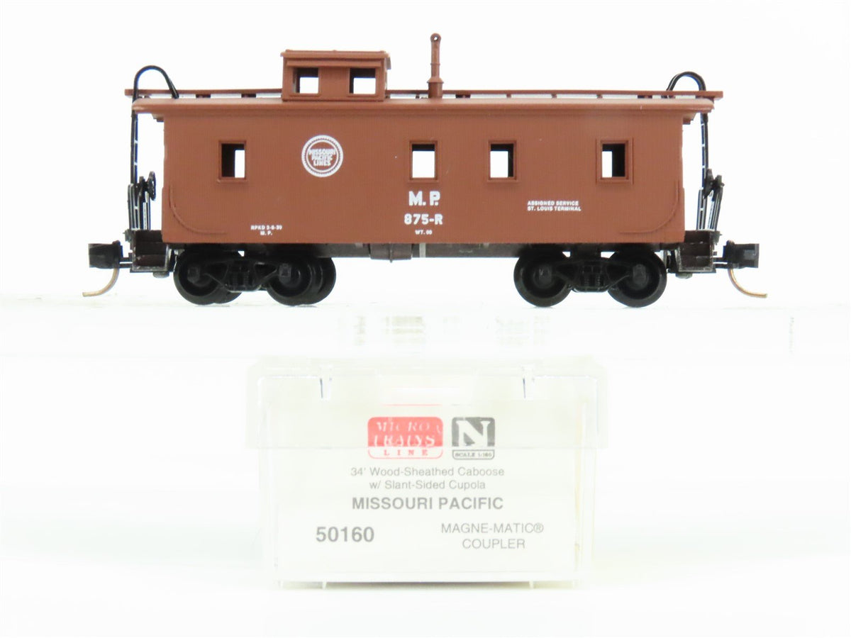 N Scale Micro-Trains MTL 50160 MP Missouri Pacific 34&#39; Wood Caboose #875-R