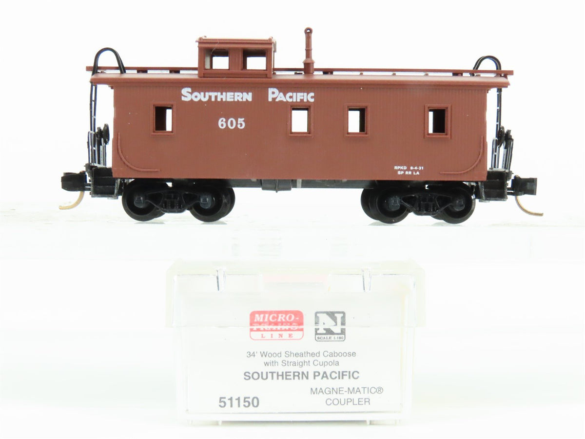 N Scale Micro-Trains MTL 51150 SP Southern Pacific 34&#39; Wood Caboose #605