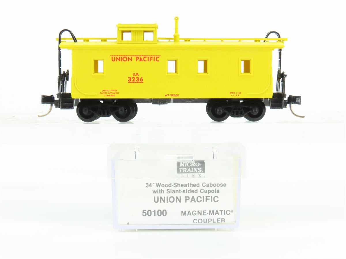 N Scale Micro-Trains MTL 50100 UP Union Pacific Railroad 34&#39; Wood Caboose #3236