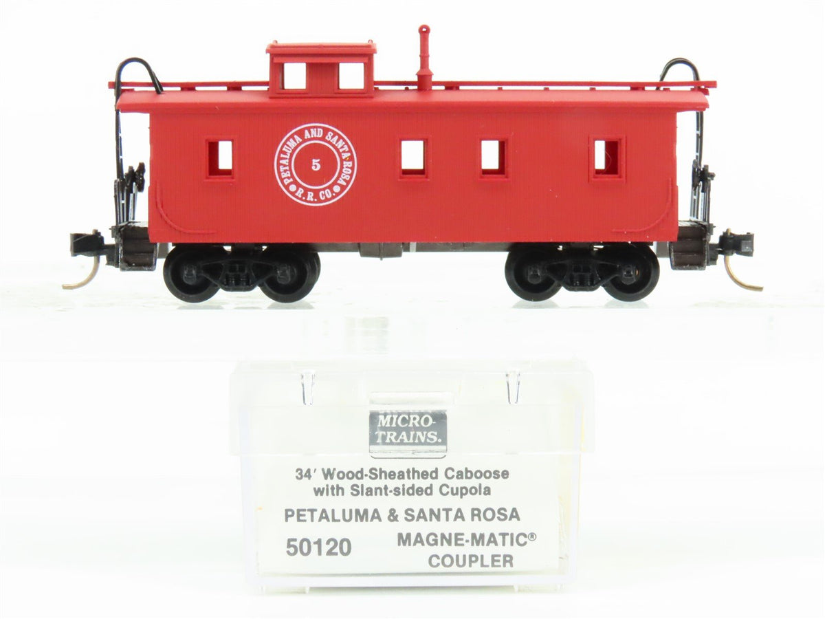 N Scale Micro-Trains MTL 50120 Petaluma &amp; Santa Rosa Railroad 34&#39; Caboose #5